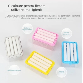 Cutie de săpun fără frecare, cu sistem de spumare cu role, recipient multifuncțional de drenaj