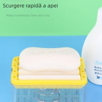Cutie de săpun fără frecare, cu sistem de spumare cu role, recipient multifuncțional de drenaj