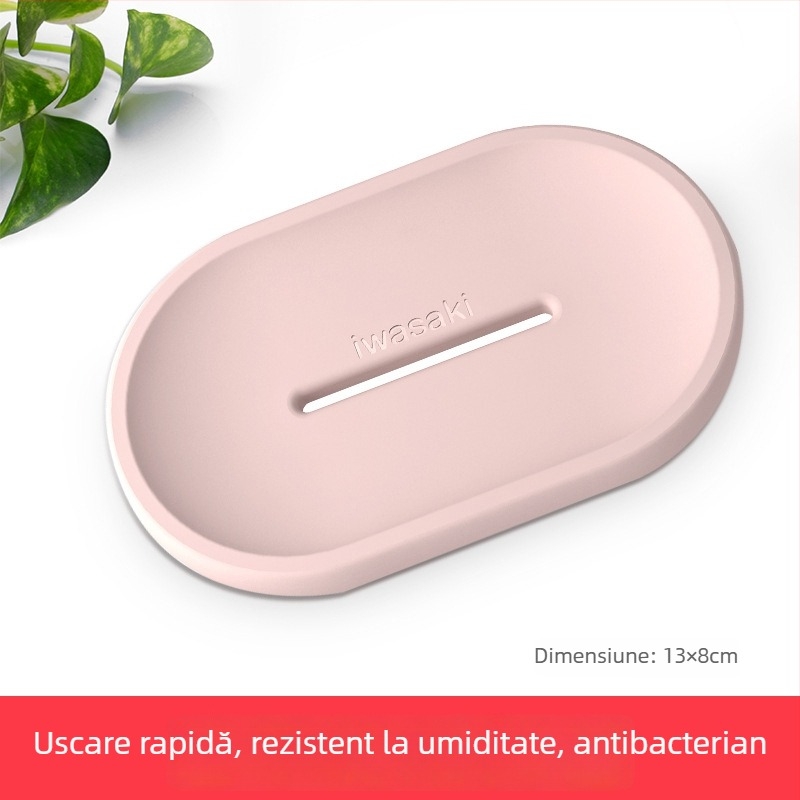 Suport pentru săpun din diatomită, suprafață absorbantă, 13x8 cm