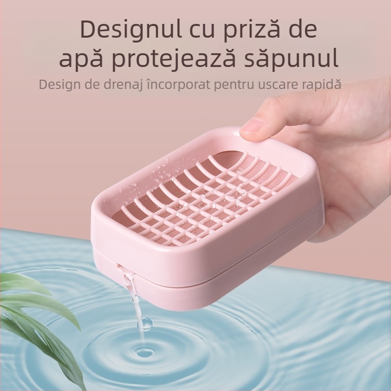 Camellia suport de săpun cu dublu nivel, pentru baie, simplu și practic, ușor, fără capac