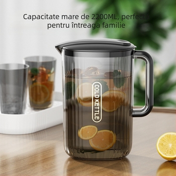 Set cu sticle pentru apă rece și pahare, capacitate mare, plastic rezistent la temperaturi ridicate, recipient transparent pentru suc, uz casnic