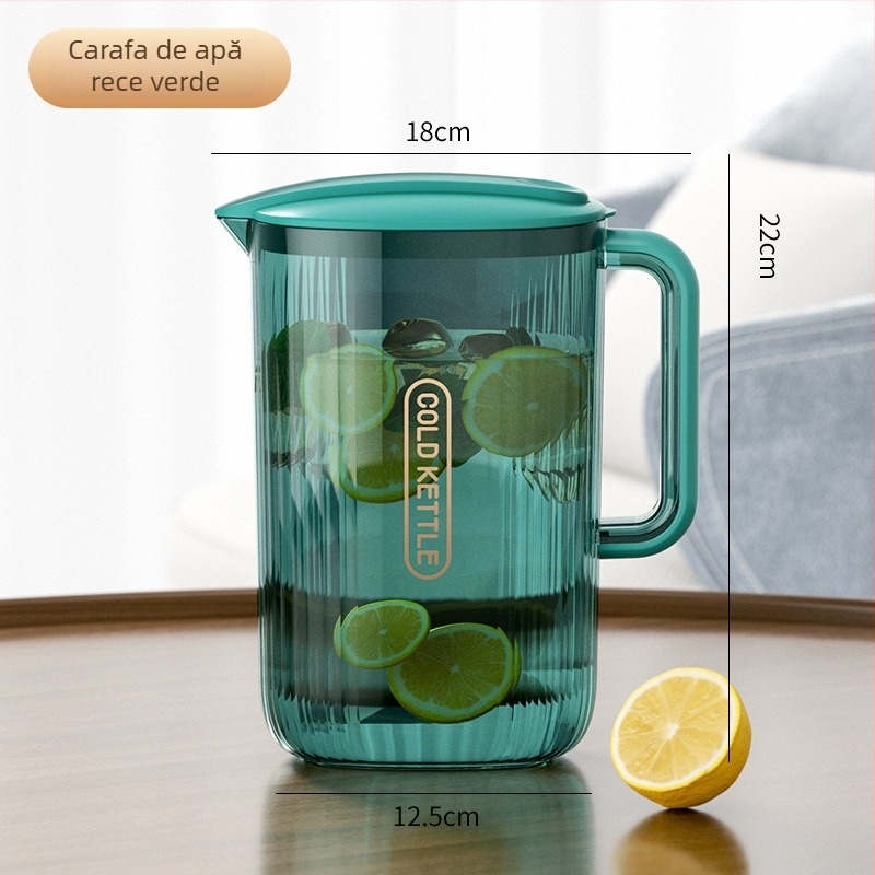Set cu sticle pentru apă rece și pahare, capacitate mare, plastic rezistent la temperaturi ridicate, recipient transparent pentru suc, uz casnic
