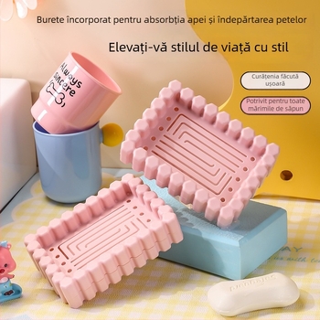 Noua cutie de săpun, potrivită pentru majoritatea săpunurilor, include burete de curățare multifuncțional