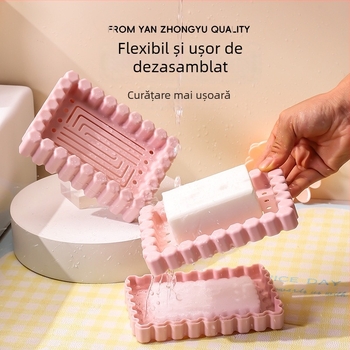Noua cutie de săpun, potrivită pentru majoritatea săpunurilor, include burete de curățare multifuncțional