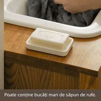Cutie de săpun cu drenaj, în stil Nordic, mare, cu două niveluri, stil japonez, organizator de baie îngroșat