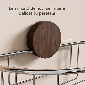 Raft de depozitare pentru prosoape de față, montat pe perete cu ventuză, baie