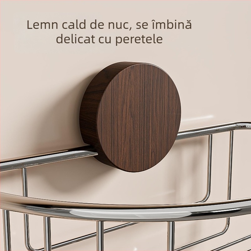 Raft de depozitare pentru prosoape de față, montat pe perete cu ventuză, baie