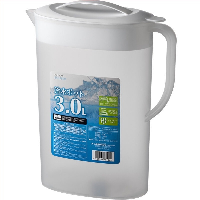 Carafă de plastic pentru apă rece, capacitate mare, pentru vară, potrivită pentru frigider, pentru apă rece și apă cu lămâie