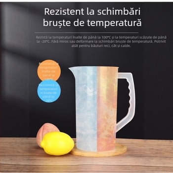 Carafă manuală pentru suc cu agitator spiral din plastic, presă de suc, carafă pentru apă rece, carafă cu felii de lămâie, ustensile pentru ceai cu lapte cu scară