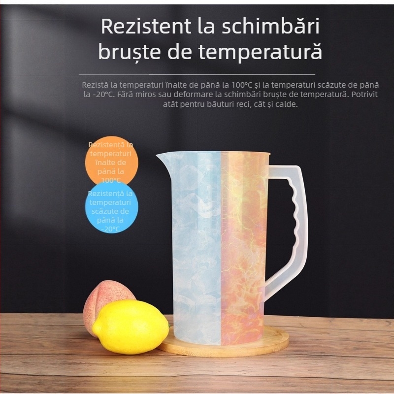 Carafă manuală pentru suc cu agitator spiral din plastic, presă de suc, carafă pentru apă rece, carafă cu felii de lămâie, ustensile pentru ceai cu lapte cu scară