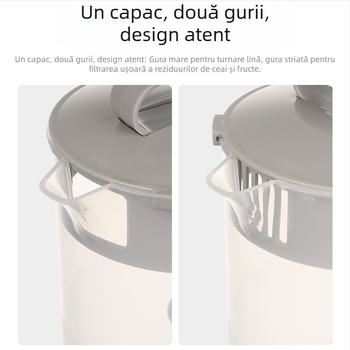 Presă manuală pentru suc cu infuzor pentru ceai și cafea, sticlă de apă rece din PP alimentar, cu felii de lămâie
