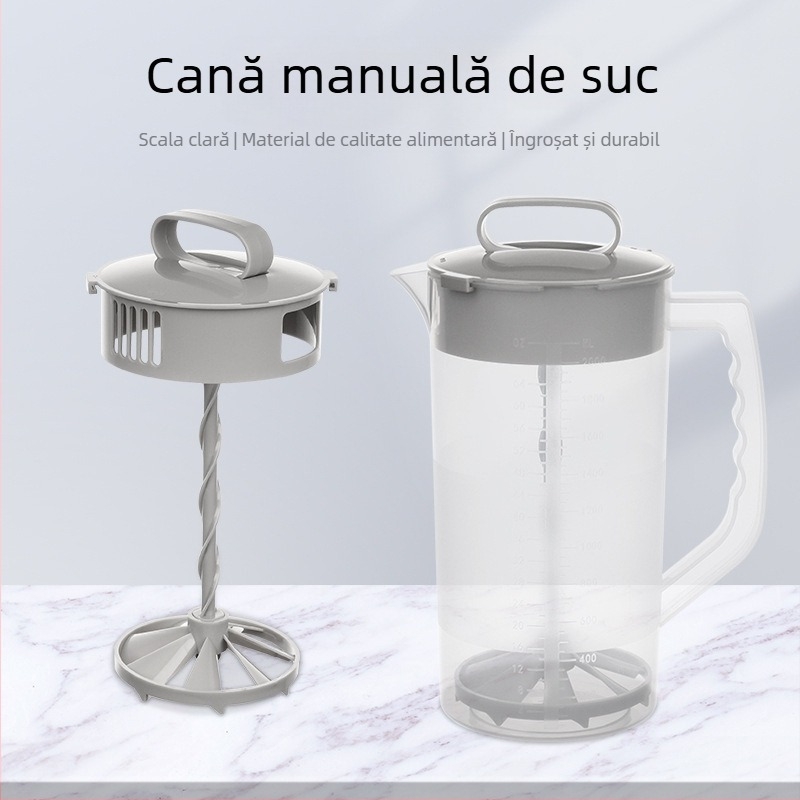 Presă manuală pentru suc cu infuzor pentru ceai și cafea, sticlă de apă rece din PP alimentar, cu felii de lămâie
