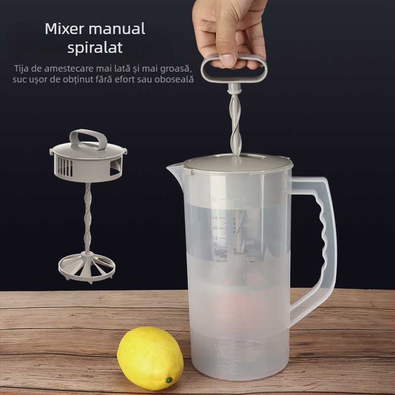 Presă manuală pentru suc cu infuzor pentru ceai și cafea, sticlă de apă rece din PP alimentar, cu felii de lămâie