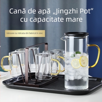 Set cană de apă și pahare, în stil Nordic, din sticlă, pentru uz casnic, capacitate mare