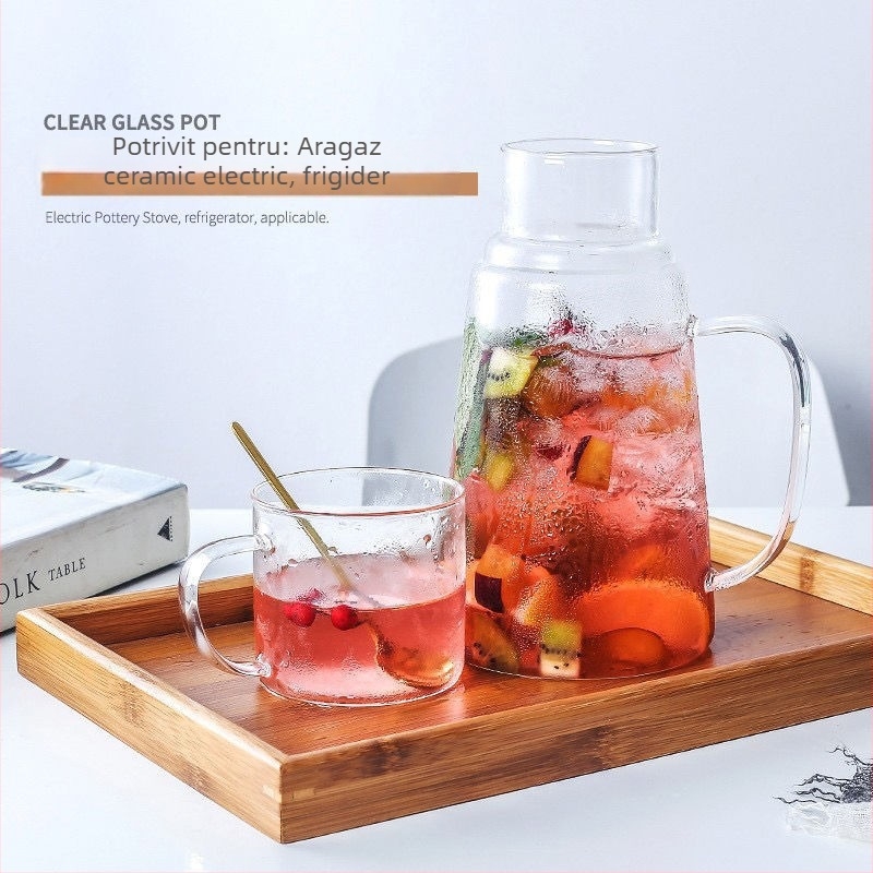 Ceainic din sticlă rezistent la temperaturi, design japonez creativ, set de ceai pentru casă, vară.