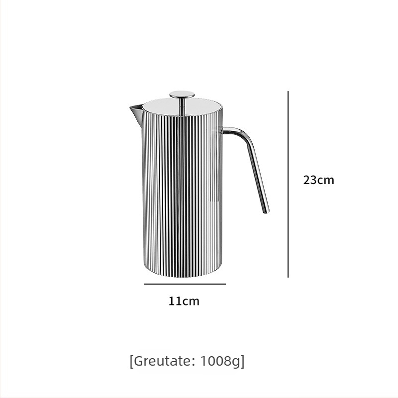 Carafă din oțel inoxidabil, stil european, textură ciocănită, decor pentru living, design nordic, calitate superioară, cadou potrivit.