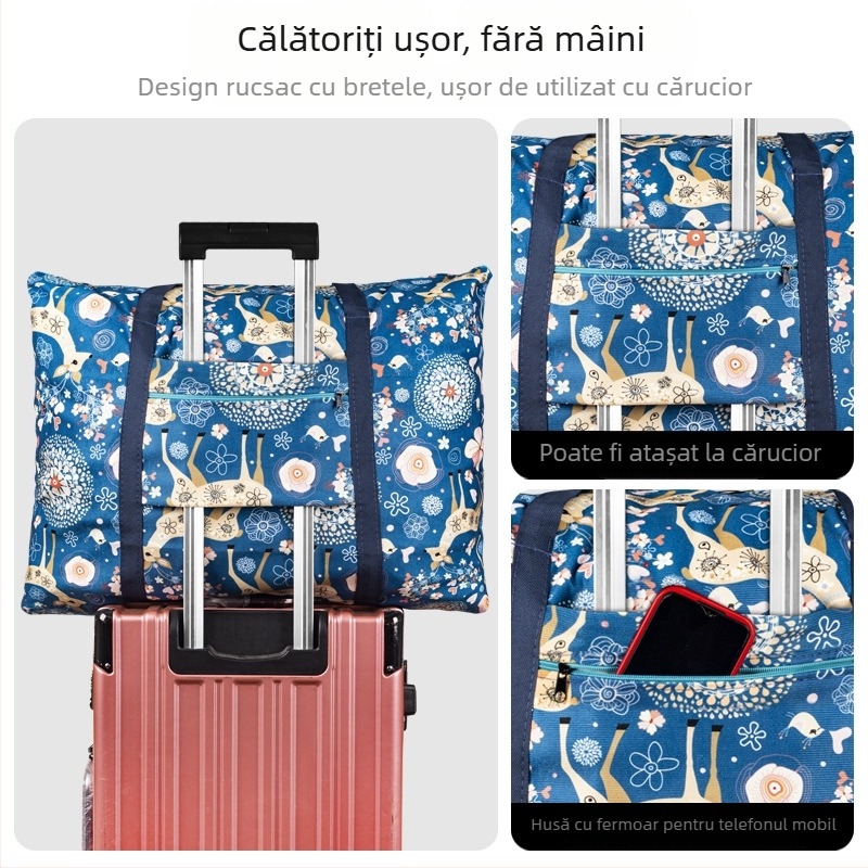 Geantă de voiaj cu capacitate mare, compatibilă cu bagaje pe roți, organizator portabil pentru călătorii de afaceri, geantă ușoară de mână pentru femei