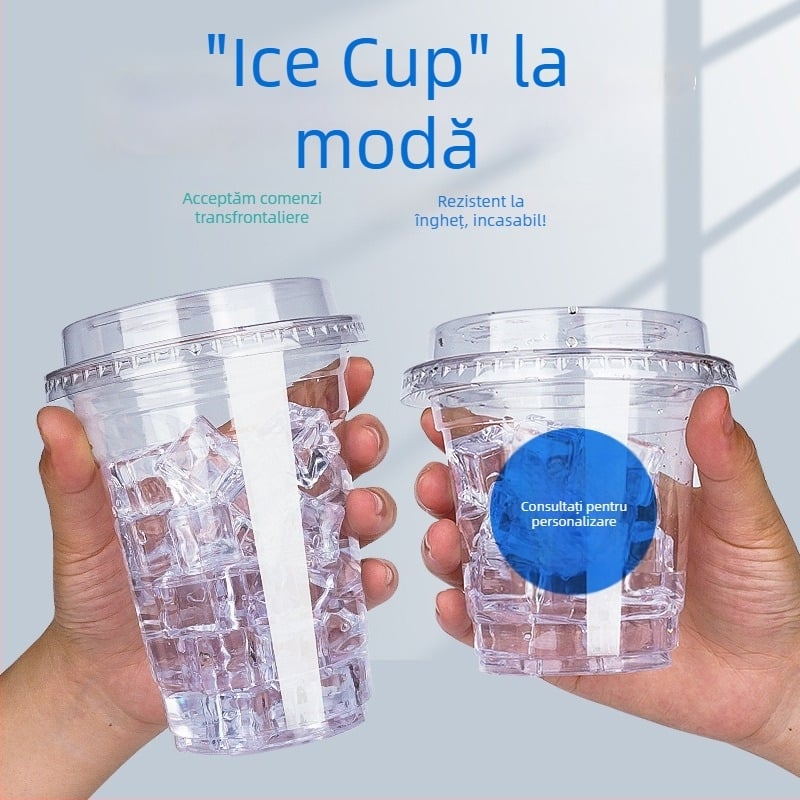 Pahar de unică folosință pentru cafea, diametru 98 mm, pentru cafea rece și băuturi reci, la pachet, 500–700 ml