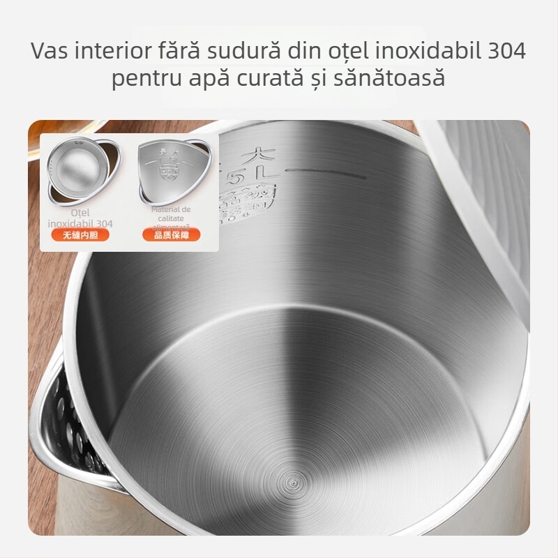 Supor fierbător electric 1,5 L cu afișaj lateral al temperaturii, control prin atingere, reglare în 5 trepte a temperaturii, oțel inoxidabil 304
