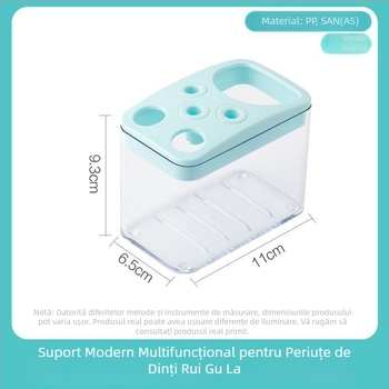 Suport transparent pentru periuțe de dinți Camellia și spațiu de depozitare pentru pastă, pentru cămin sau baie, organizator pentru masă de machiaj