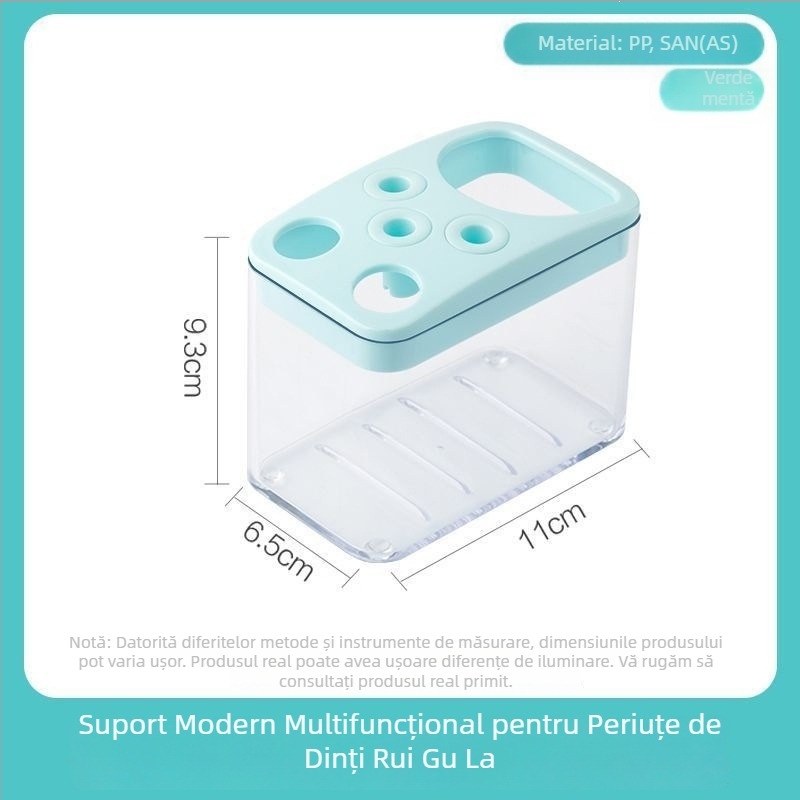 Suport transparent pentru periuțe de dinți Camellia și spațiu de depozitare pentru pastă, pentru cămin sau baie, organizator pentru masă de machiaj