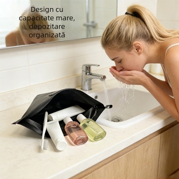 Geantă din nylon pentru toalete cu imprimeu fotbal, cu posibilitate de imprimare a logo-ului, capacitate mare, impermeabilă, pentru călătorii