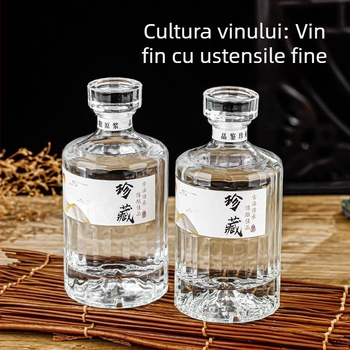 Sticle de vin din sticlă transparente, cu capac, set ambalat pentru home-brewing și banchete de nuntă