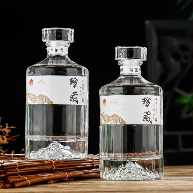 Sticle de vin din sticlă transparente, cu capac, set ambalat pentru home-brewing și banchete de nuntă