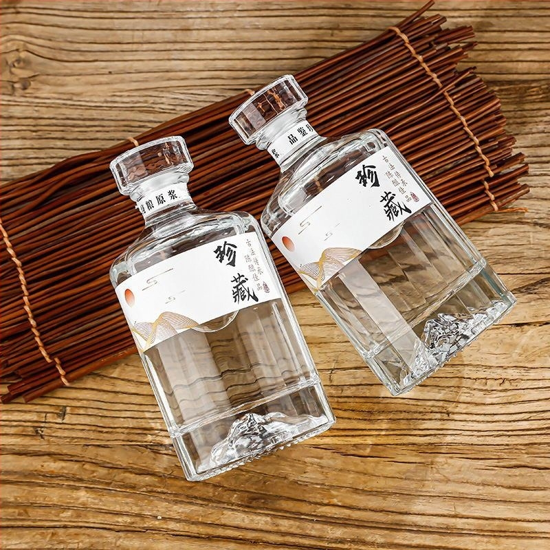 Sticle de vin din sticlă transparente, cu capac, set ambalat pentru home-brewing și banchete de nuntă
