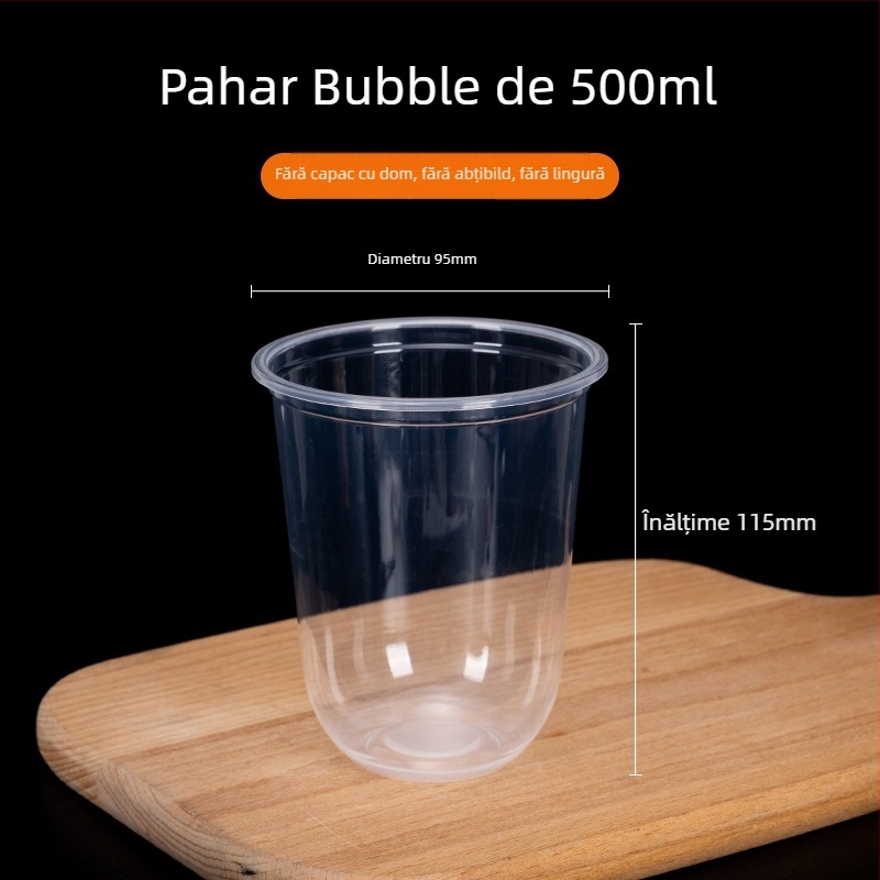 Cupă de desert de unică folosință 360 ml pentru boba și sundae, ceai cu lapte în formă U