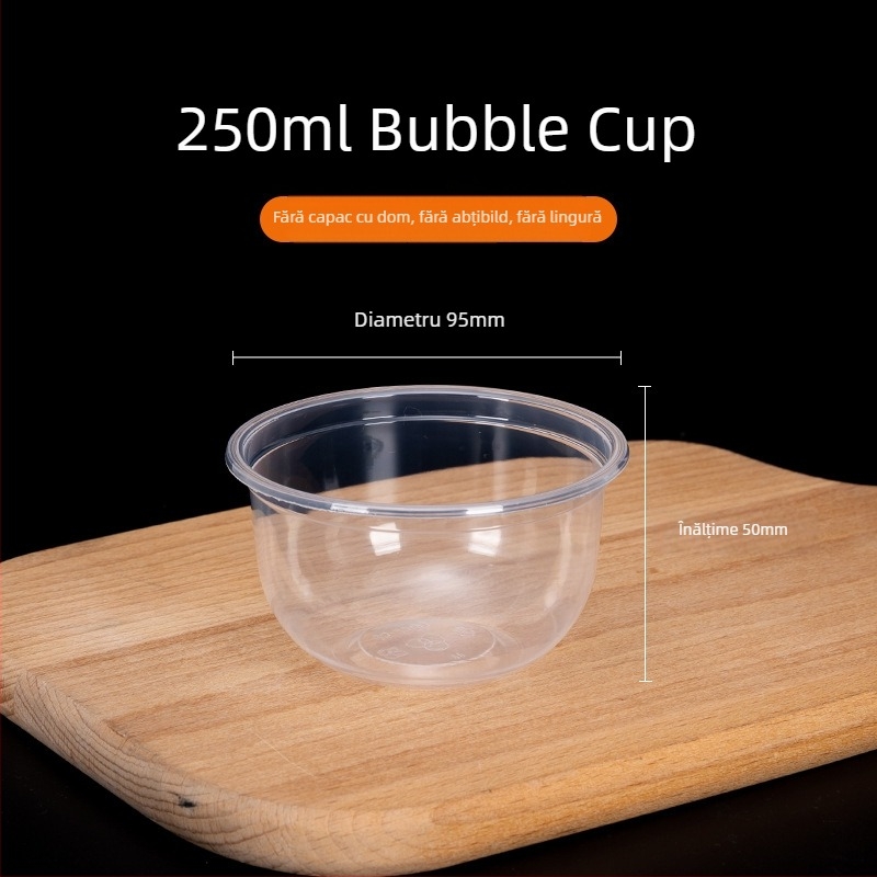 Cupă de desert de unică folosință 360 ml pentru boba și sundae, ceai cu lapte în formă U