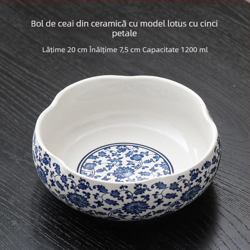 Set mare de ceai din porțelan alb pentru uz casnic, incluzând cești de ceai, boluri de ceai, boluri pentru apă, accesorii de ceai și tavă de ceai