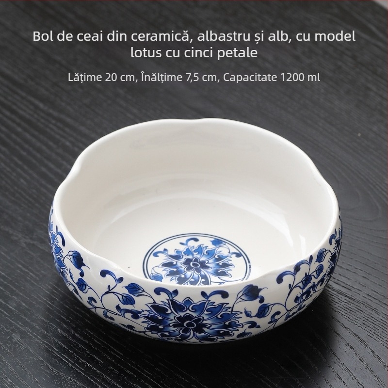 Set mare de ceai din porțelan alb pentru uz casnic, incluzând cești de ceai, boluri de ceai, boluri pentru apă, accesorii de ceai și tavă de ceai