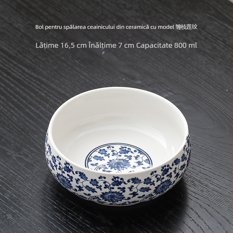 Set mare de ceai din porțelan alb pentru uz casnic, incluzând cești de ceai, boluri de ceai, boluri pentru apă, accesorii de ceai și tavă de ceai