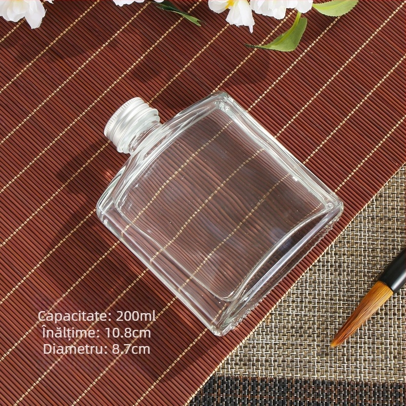 Sticle mini din sticlă pentru cafea cold brew, băuturi și sucuri — corp plat pătrat sau rotund, mat sau transparent, 50-500 ml