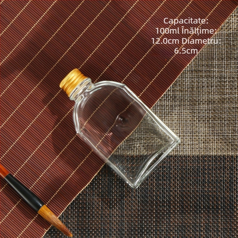 Sticle mini din sticlă pentru cafea cold brew, băuturi și sucuri — corp plat pătrat sau rotund, mat sau transparent, 50-500 ml