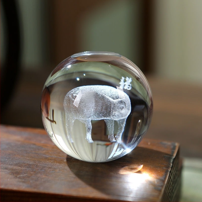 Friendship capac din sticlă de cristal cu tavă pentru setul de ceai zodiacal — accesorii pentru ceremonia ceaiului și decor pentru animale de ceai