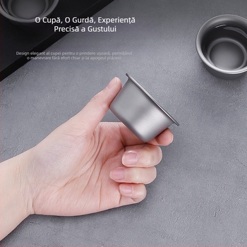 Set de ceai din titan pur pentru exterior: ceașcă mică de vin cu un singur strat și set Kung Fu