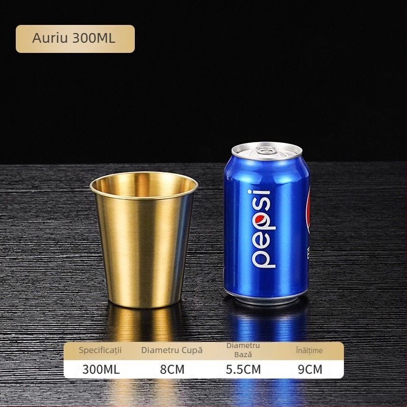 Pahar de bere din oțel inoxidabil 304, cu un singur perete, 400–500 ml, gravură personalizată