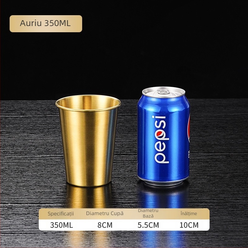 Pahar de bere din oțel inoxidabil 304, cu un singur perete, 400–500 ml, gravură personalizată