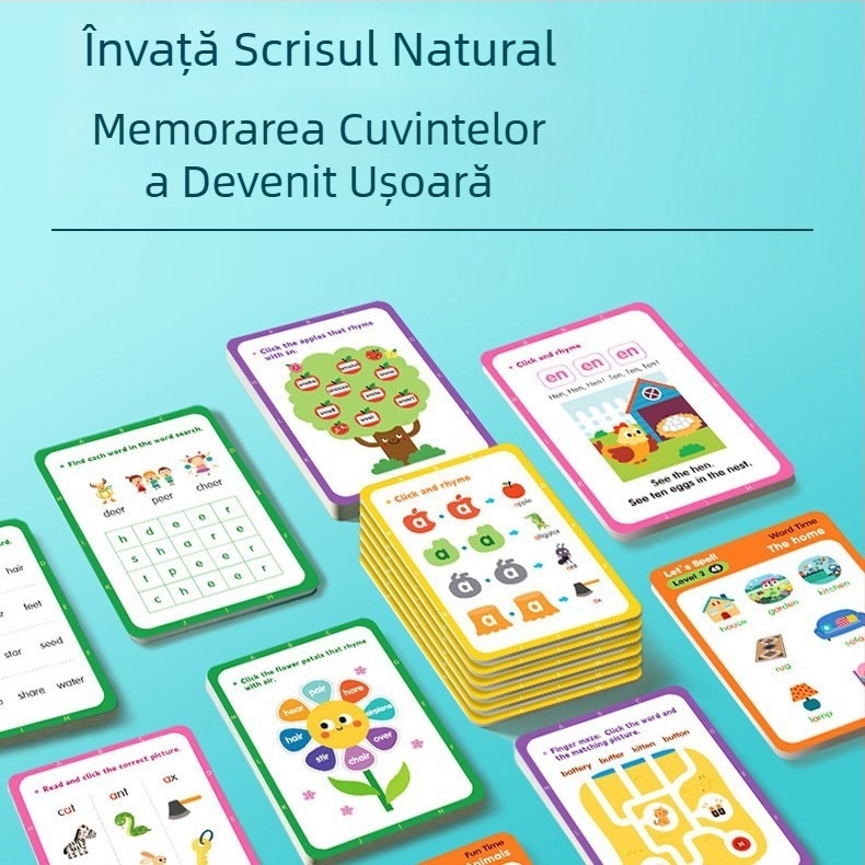 Saalin 220 Cuvinte de Înaltă Frecvență – Cărți Flash cu Fonetica pentru Copii, Cuvinte Engleze pentru Copii Mici, Tadpoles