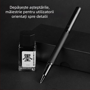 Stilou metal Roche, de înaltă calitate pentru birou, vârf înclinat retro pentru caligrafie, în cutie cadou
