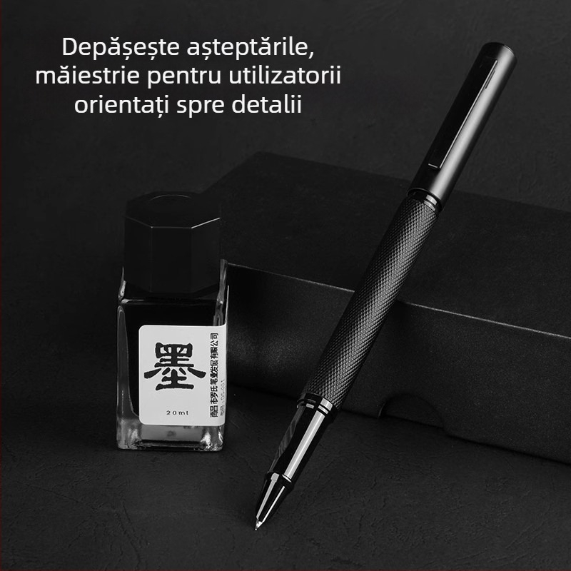 Stilou metal Roche, de înaltă calitate pentru birou, vârf înclinat retro pentru caligrafie, în cutie cadou