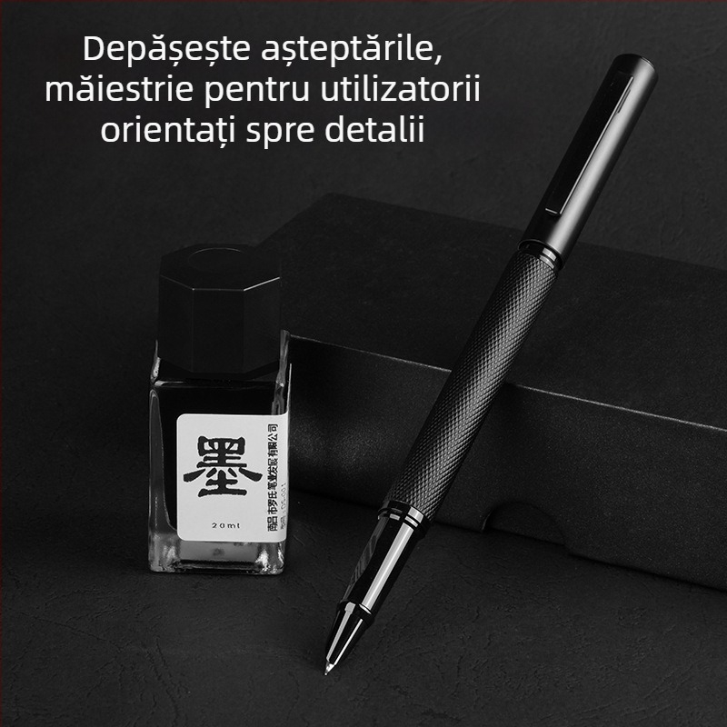 Stilou metal Roche, de înaltă calitate pentru birou, vârf înclinat retro pentru caligrafie, în cutie cadou