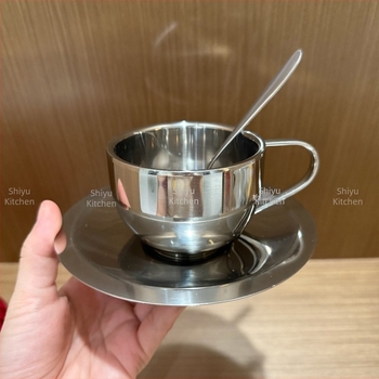 Set de cafea din oțel inoxidabil 304: ceașcă de espresso, ceașcă de lapte, ceașcă de extracție și ceașcă de măsurare în unci