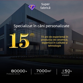 Set de cești și farfurioare de cafea din porțelan cu logotip personalizabil — design minimalist modern, pentru uz casnic, cadou elegant