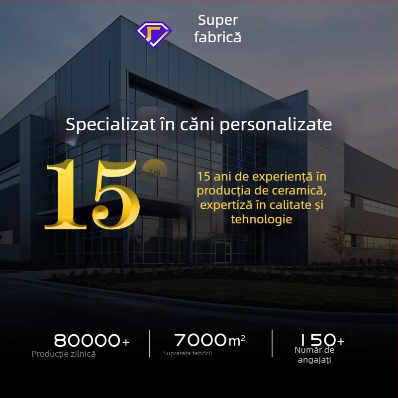 Set de cești și farfurioare de cafea din porțelan cu logotip personalizabil — design minimalist modern, pentru uz casnic, cadou elegant