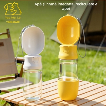 Cană portabilă de apă pentru câini, pentru plimbări