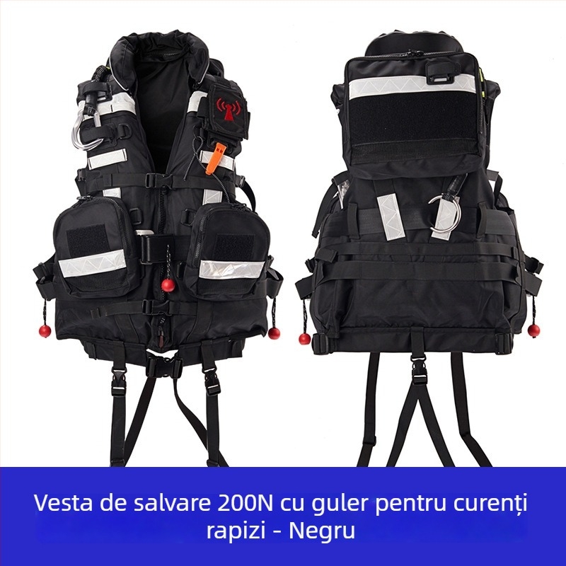 Vestă de salvare cu plutire ridicată pentru intervenții în ape, 200N, echipament de salvare pentru situații de urgență la inundații