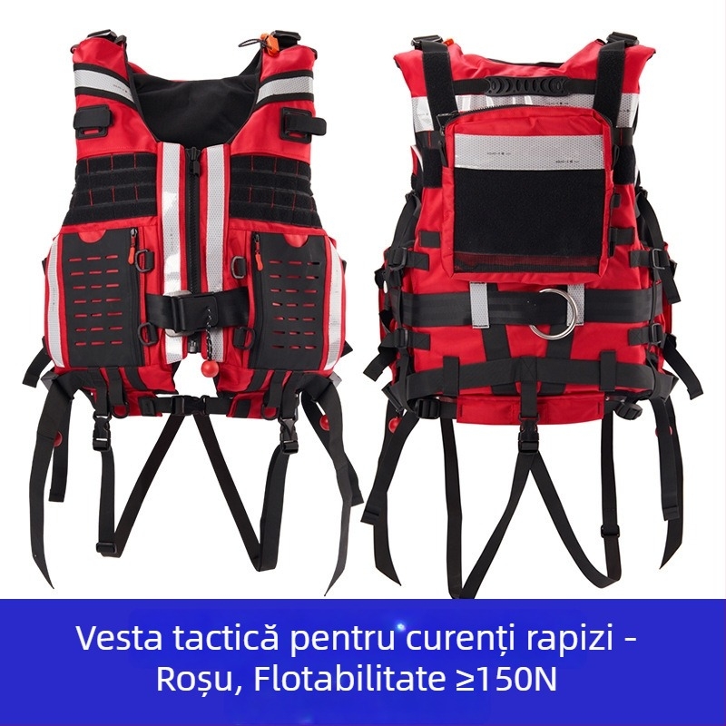 Vestă de salvare cu plutire ridicată pentru intervenții în ape, 200N, echipament de salvare pentru situații de urgență la inundații